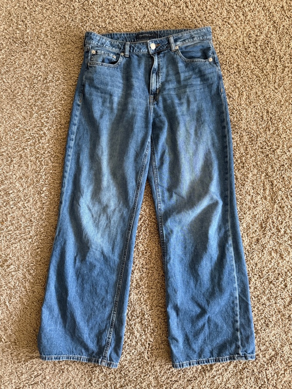 Aeropostale Women's Wide-Leg Blue Jeans